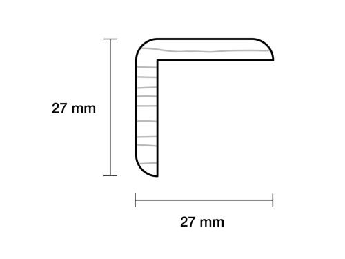27 x 27 x 2420 mm Eg Hjørneliste PETER-HOLMBERG 1