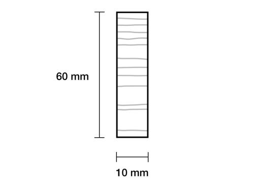 10 x 60 x 2420 mm Mahogni Forramme liste PETER-HOLMBERG