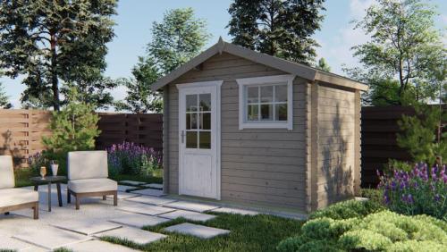 Bjælkehytte i træ - Havehus Sten | 28 mm  PETER-HOLMBERG.dk