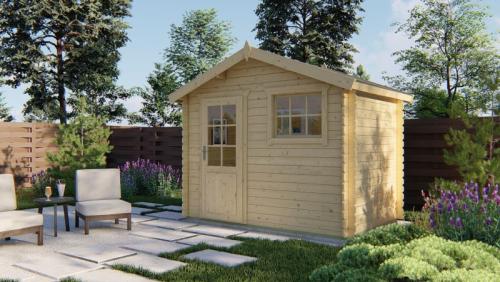 Bjælkehytte i træ - Havehus Sten | 28 mm  PETER-HOLMBERG.dk