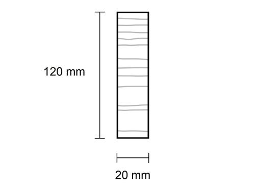 20 x 120 x 2420 mm Mahogni Forrammetræ / Facadebræt PETER-HOLMBER