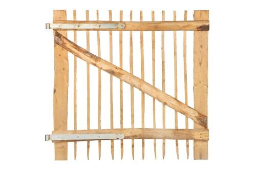 Kastanjelåge 120 cm bred – komplet med stolper – Naturhegn Låge – flere højder PETER-HOLMBERG 