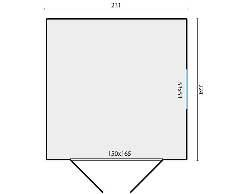 Redskabsskur 231 x 224 cm – Imprægneret og høvlet gran 5,17 m2 PETER-HOLMBERG
