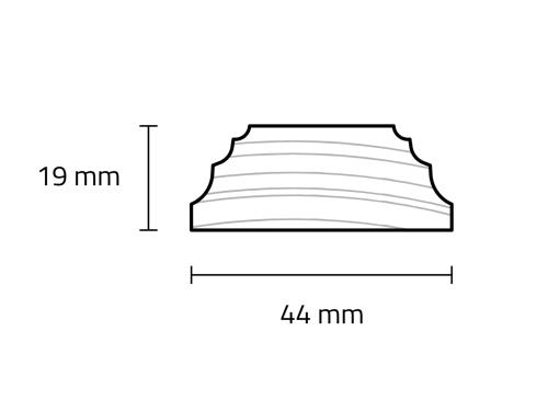 Dekorationsliste 19 x 44 x 2700 mm Ubehandlet Gran PETER-HOLMBERG 1