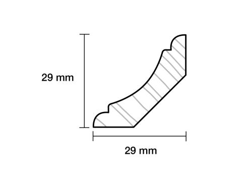 Dekorationsliste 29 x 29 x 2400 mm Ubehandlet Fyr PETER-HOLMBERG 