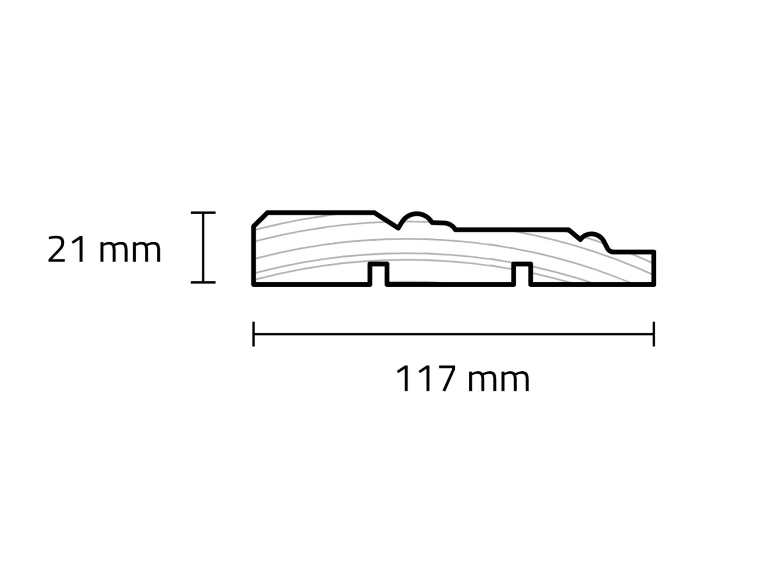 Dekorationsliste 21 x 117 x 2400 mm PETER-HOLMBERG