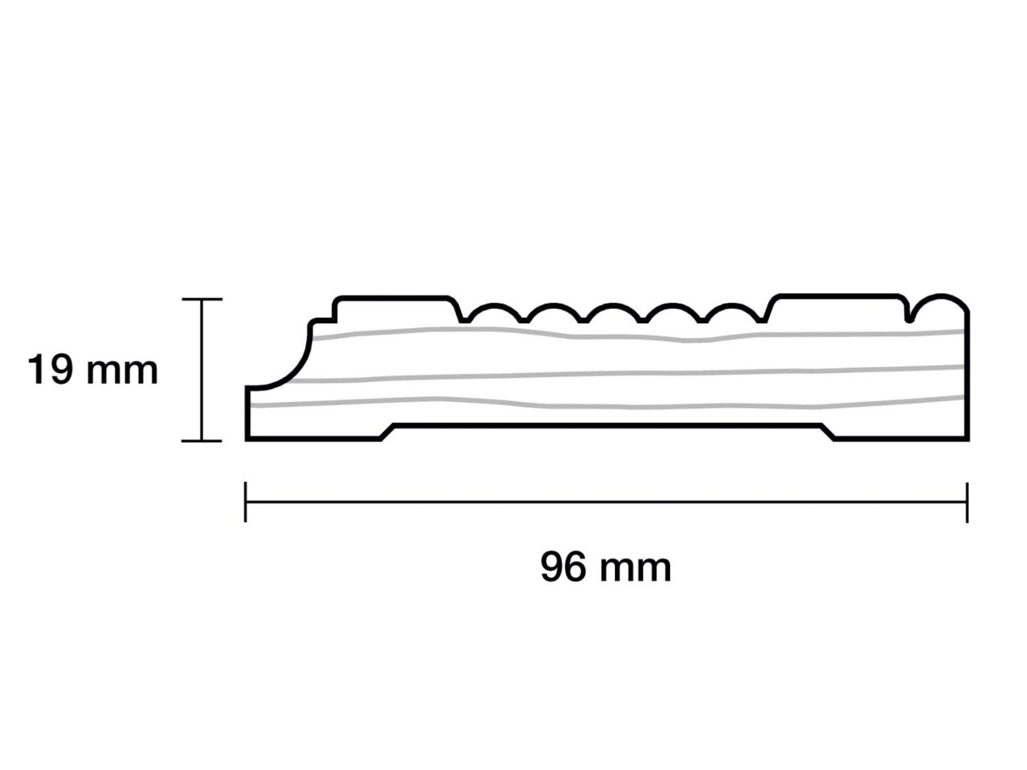 Dekorationsliste 19 x 96 x 2400 mm PETER-HOLMBERG 1