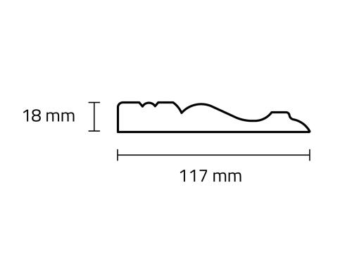 Dekorationsliste 18 x 117 x 2800 mm Hvid MDF Almue  PETER-HOLMBERG