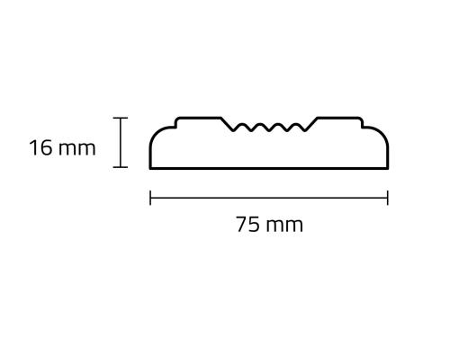Dekorationsliste 16 x 75 x 2440 mm Hvid MDF PEFC PETER-HOLMBERG 1