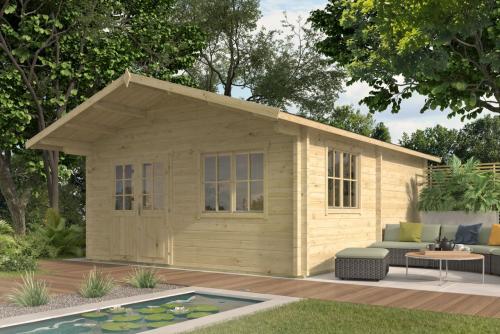 Bjælkehytte Vium 70 mm ubehandlet gran 26,3 m2 PETER-HOLMBERG 