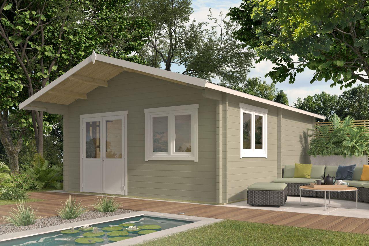 Bjælkehytte Vium 70 mm ubehandlet gran 26,3 m2 PETER-HOLMBERG 