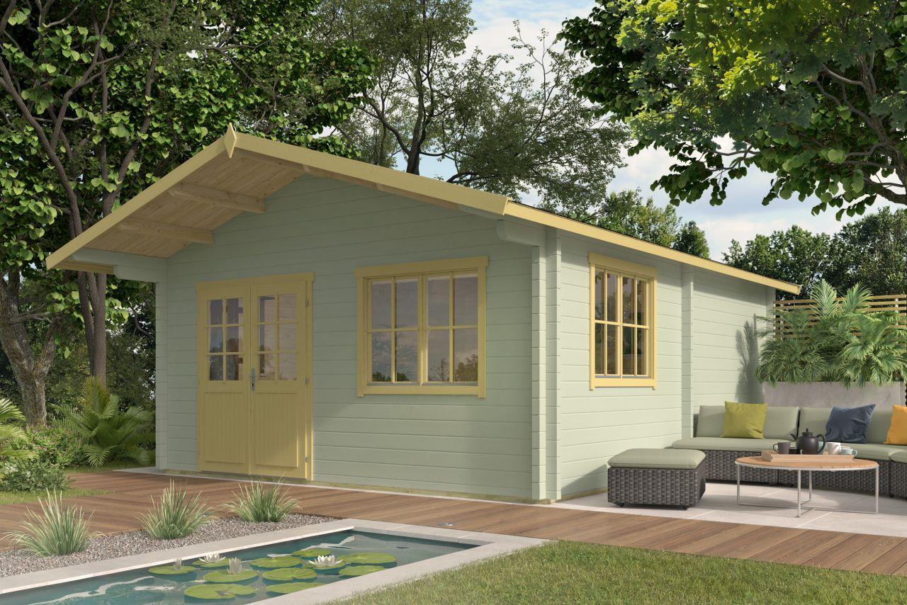 Bjælkehytte Vium 70 mm ubehandlet gran 26,3 m2 PETER-HOLMBERG 