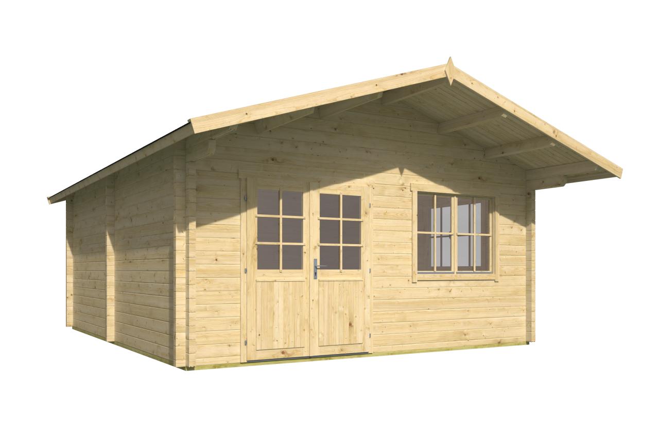 Bjælkehytte Vium 70 mm ubehandlet gran 26,3 m2 PETER-HOLMBERG 