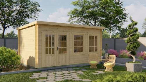 Bjælkehytte Skive 40 mm ubehandlet Gran 12,8 m2 PETER-HOLMBERG 