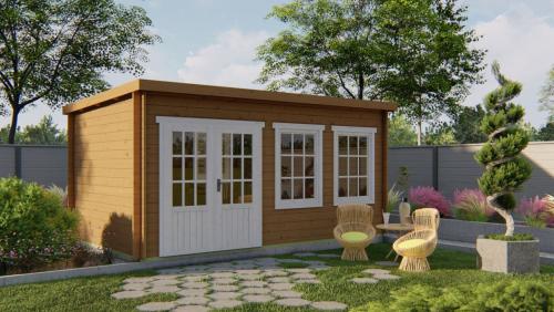 Bjælkehytte Skive 40 mm ubehandlet Gran 12,8 m2 PETER-HOLMBERG 