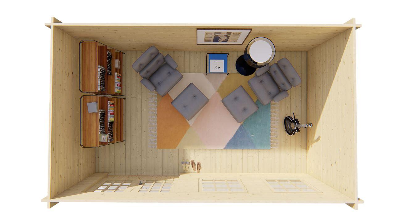 Bjælkehytte Skive 40 mm ubehandlet Gran 12,8 m2 PETER-HOLMBERG 