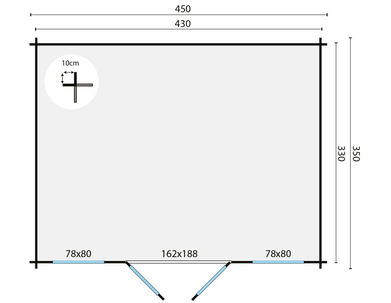 Bjælkehytte Jenny – 40 mm – 14,2 m² PETER-HOLMBERG 