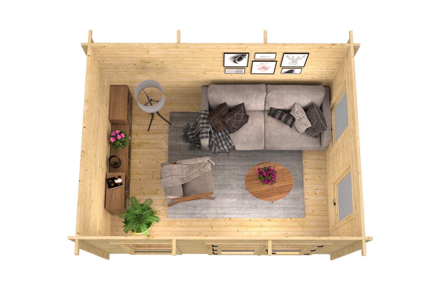 Bjælkehytte Jason havehus 40 mm 10,6 m2 PETER-HOLMBERG 