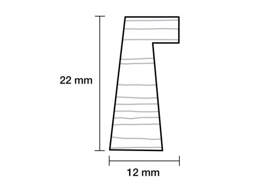 Falsliste Massiv Bøg 12 x 22 x 1000 mm PETER-HOLMBERG 