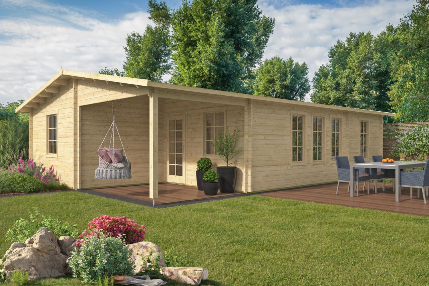 Bjælkehytte Løkken havehus 44 mm 59,9 m² PETER-HOLMBERG