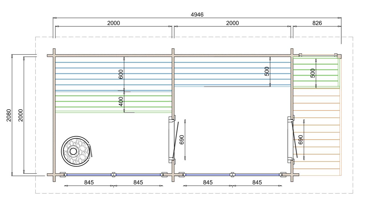Saunahus Tampera L 40 mm 8,6 m2 PETER-HOLMBERG 