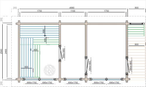 Saunahus Tampera XL 40 mm 12,4 m2 PETER-HOLMBERG