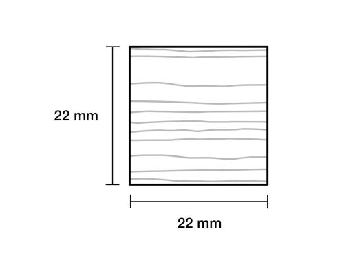 Hobbylist Massiv Fyr 22 x 22 mm PETER-HOLMBERG