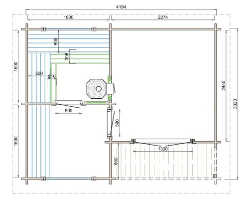 Saunahus  Julie 40 mm 11,2 m2 PETER-HOLMBERG 