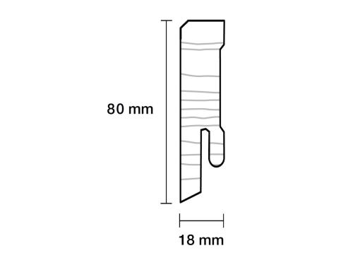 Fodliste 18 x 80 x 2400 mm i massiv FSC fyr PETER-HOLMBERG 