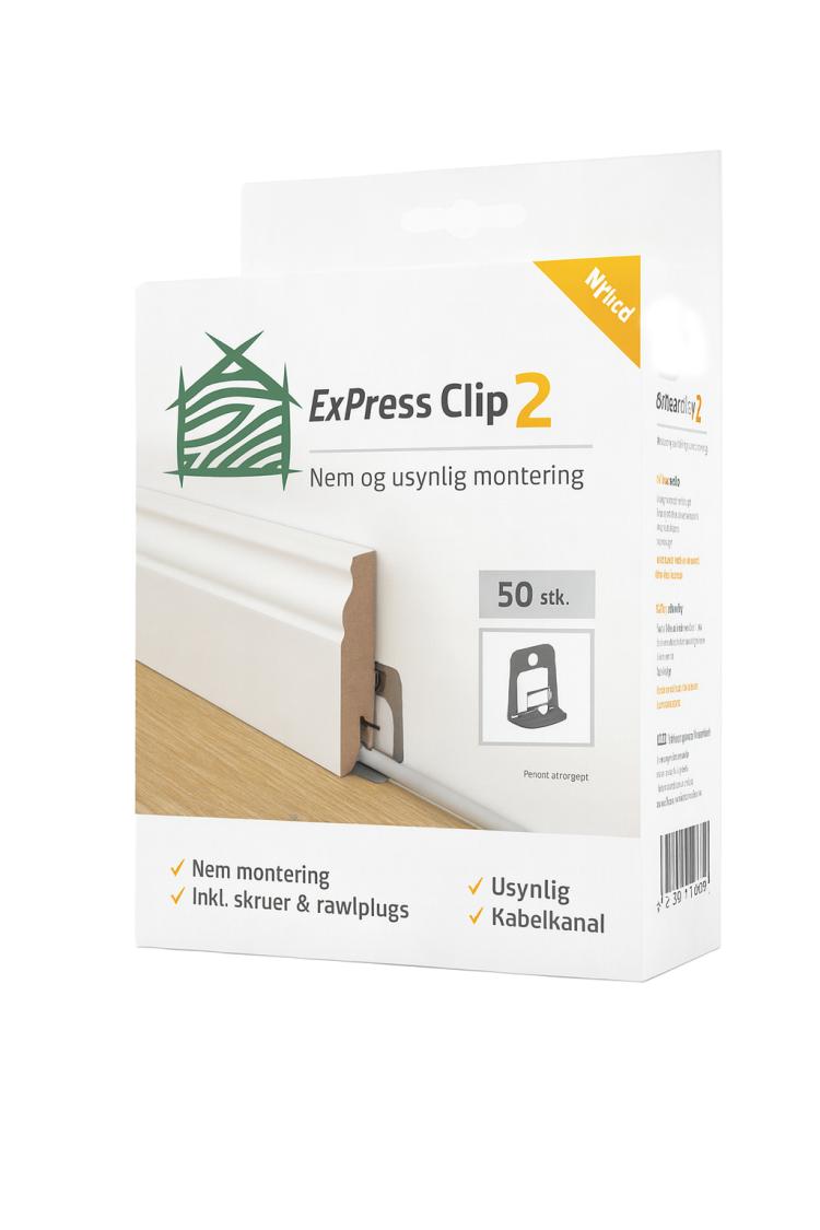 Clips 2 til skjult montering af fodliste PETER-HOLMBERG