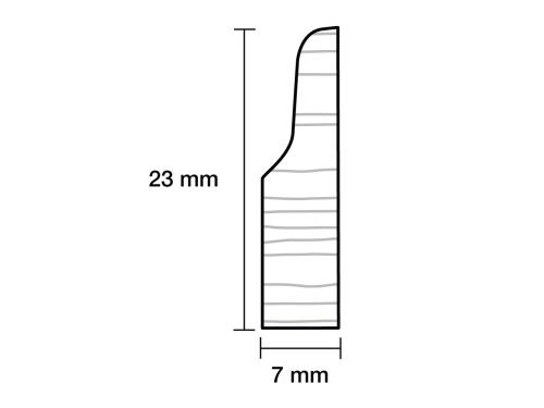 Fodliste 7 x 23 x 2400 mm Fyr Massiv Hvid FSC PETER-HOLMBEG