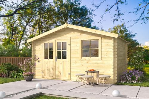 Bjælkehytte Føvling 34 mm 380 x 278 cm 10 m2 PETER-HOLMBERG 