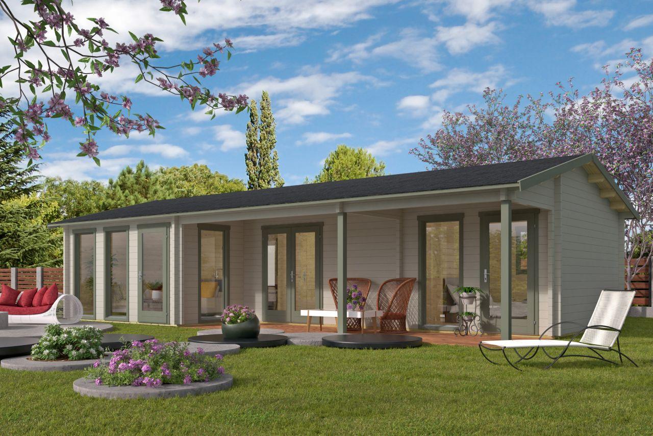 Bjælkehytte - Havehus Letter | 70 mm |1100 x 575 cm PETER-HOLMBERG