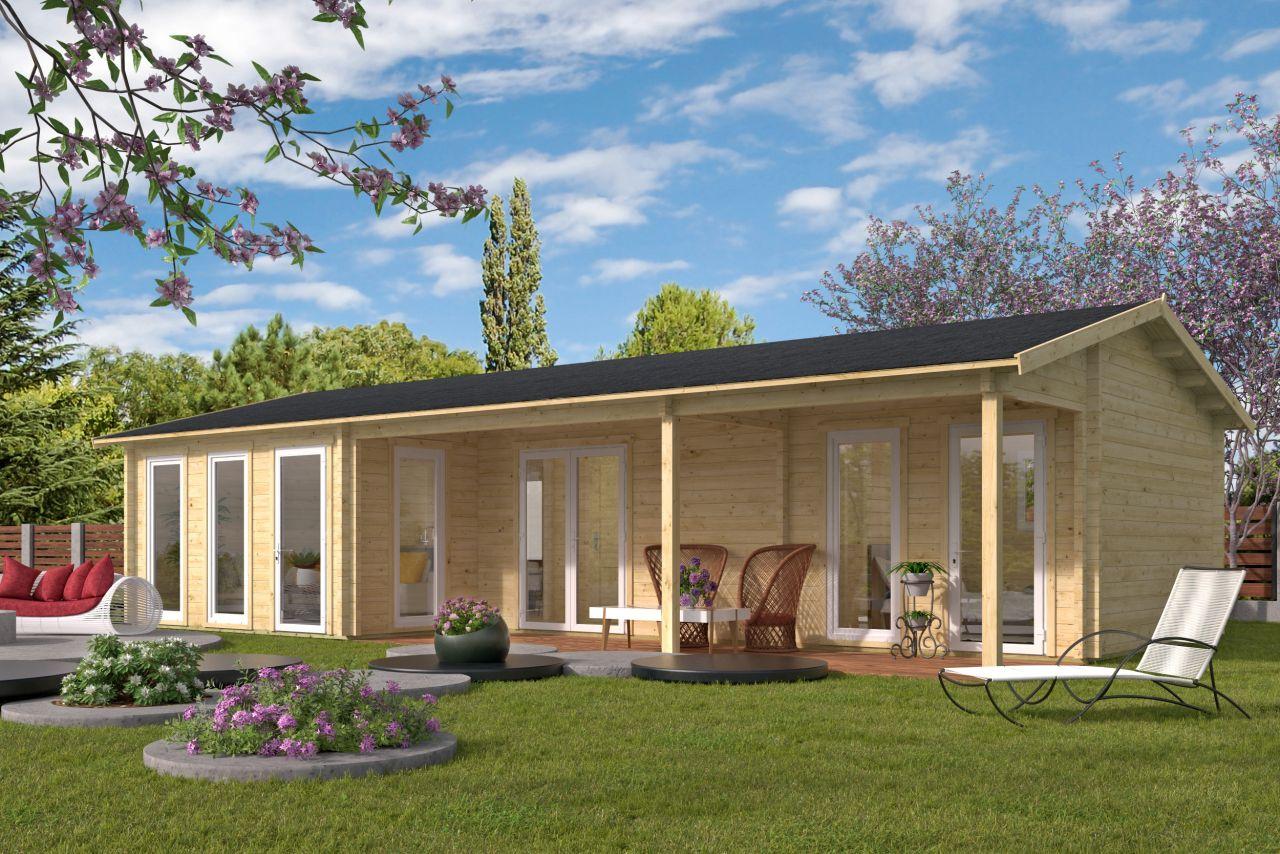 Bjælkehytte - Havehus Letter | 70 mm |1100 x 575 cm PETER-HOLMBERG