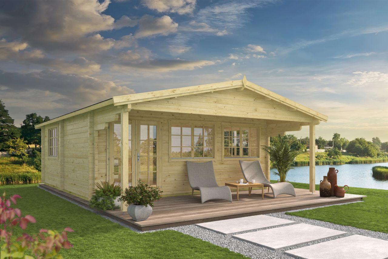 Bjælkehytte - Jels havehus | 70 mm | 575 x 575 cm 33 m2 PETER-HOLMBERG