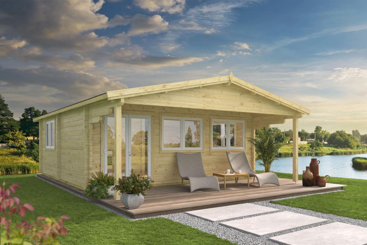 Bjælkehytte - Jels havehus | 70 mm | 575 x 575 cm 33 m2 PETER-HOLMBERG