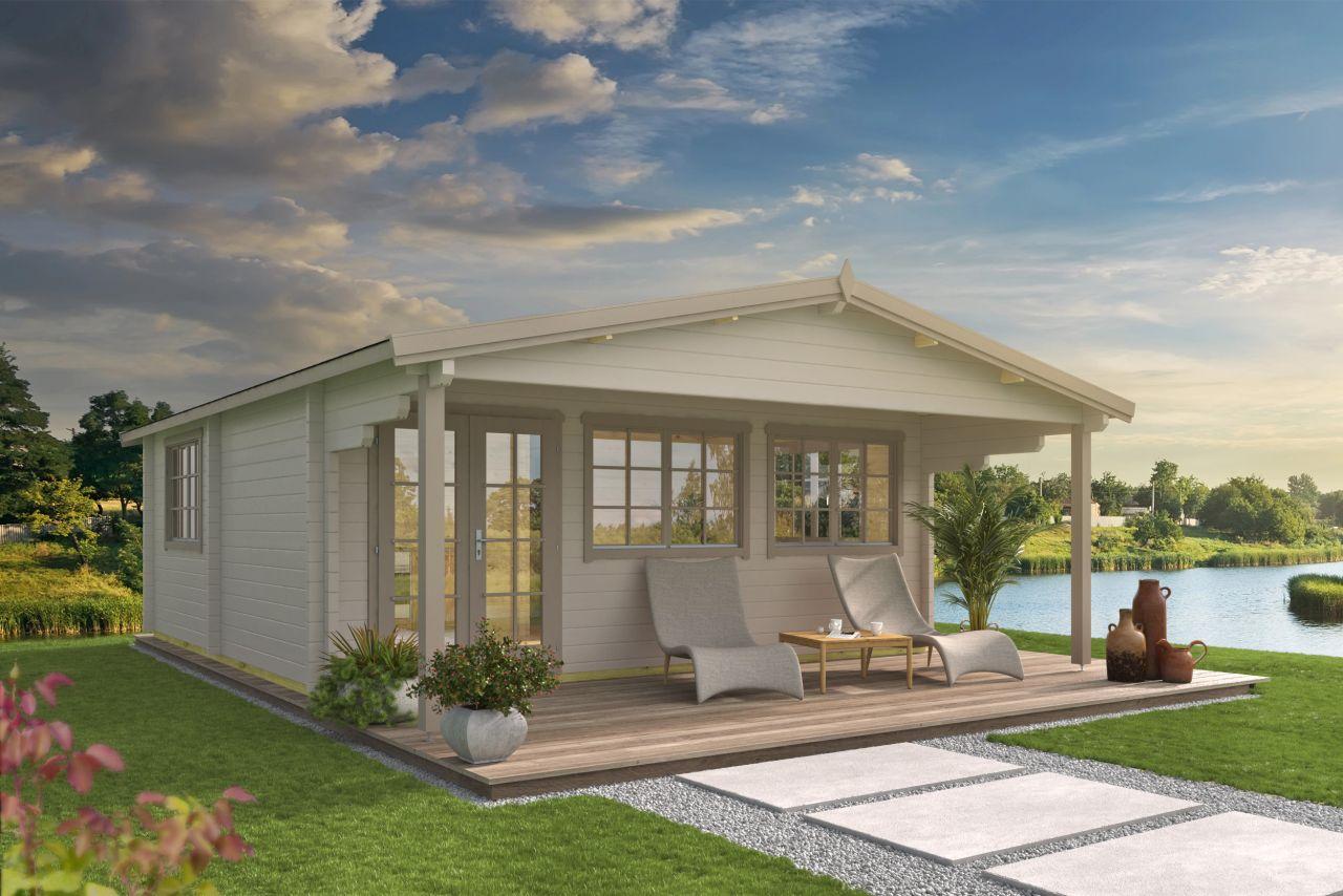 Bjælkehytte - Jels havehus | 70 mm | 575 x 575 cm 33 m2 PETER-HOLMBERG