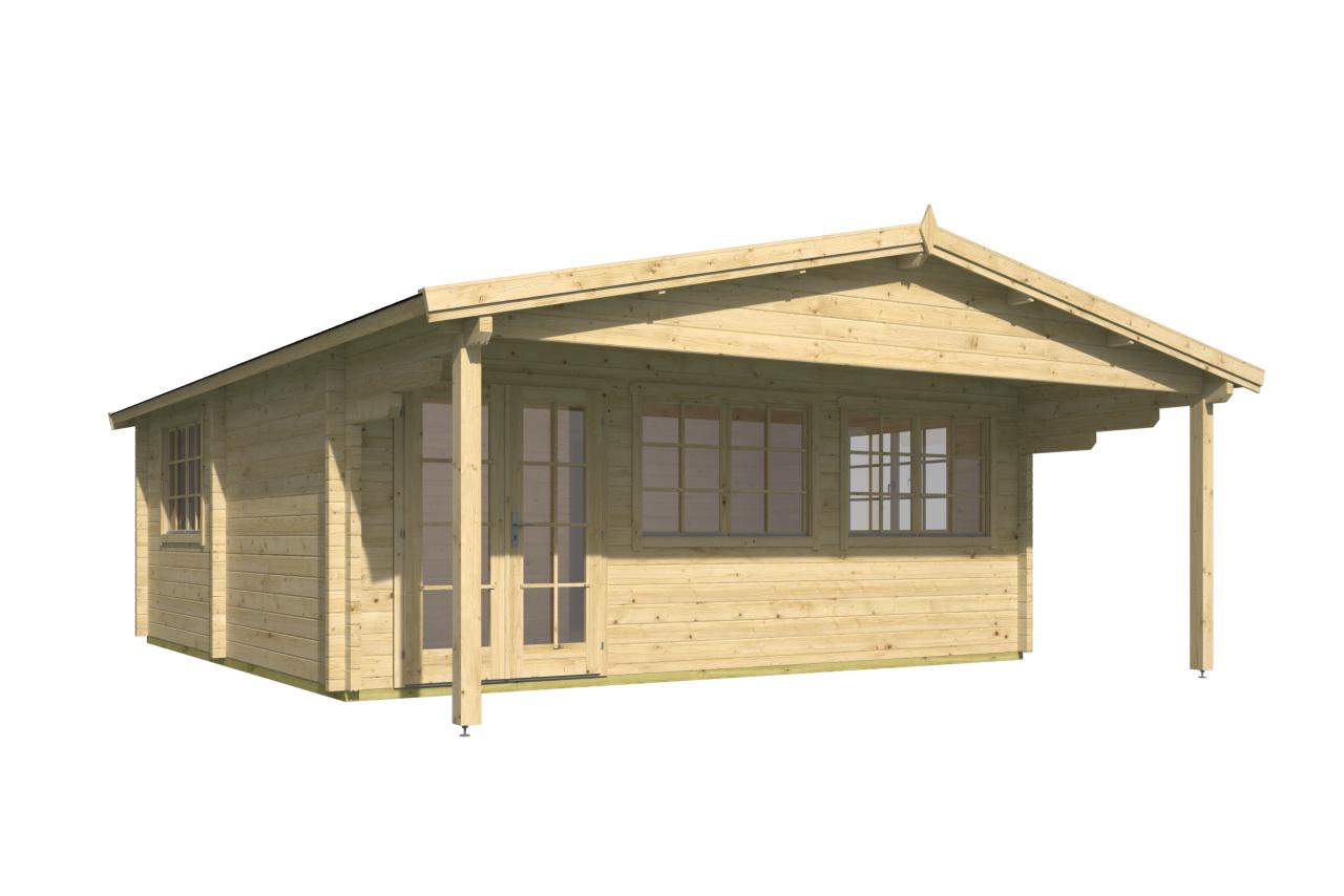 Bjælkehytte - Jels havehus | 70 mm | 575 x 575 cm 33 m2 PETER-HOLMBERG