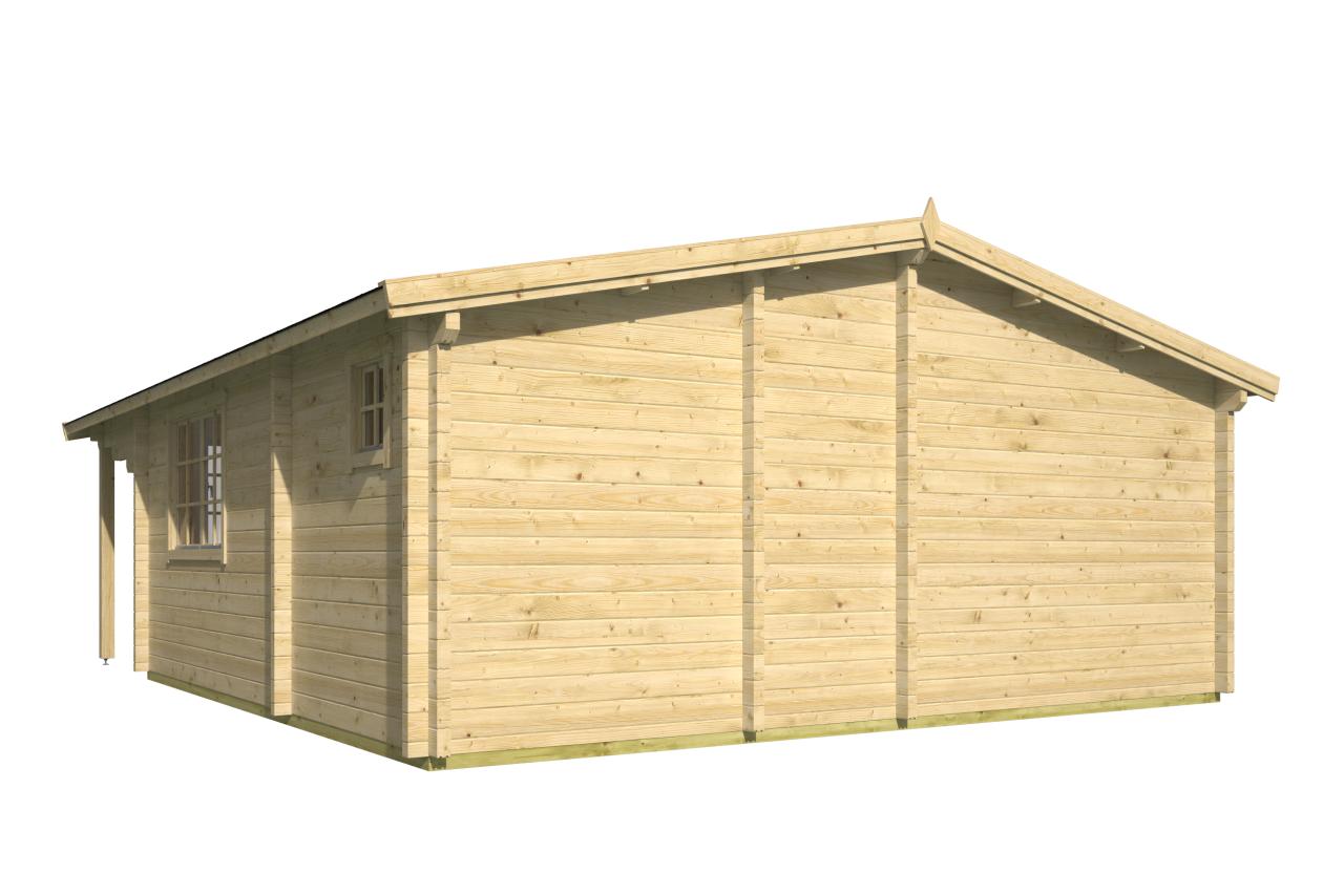 Bjælkehytte - Jels havehus | 70 mm | 575 x 575 cm 33 m2 PETER-HOLMBERG