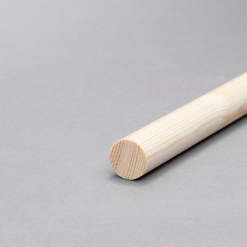 Rundstok Ø25 x 2400 mm i Massiv Ubehandlet Fyr til Kreative Projekter ...