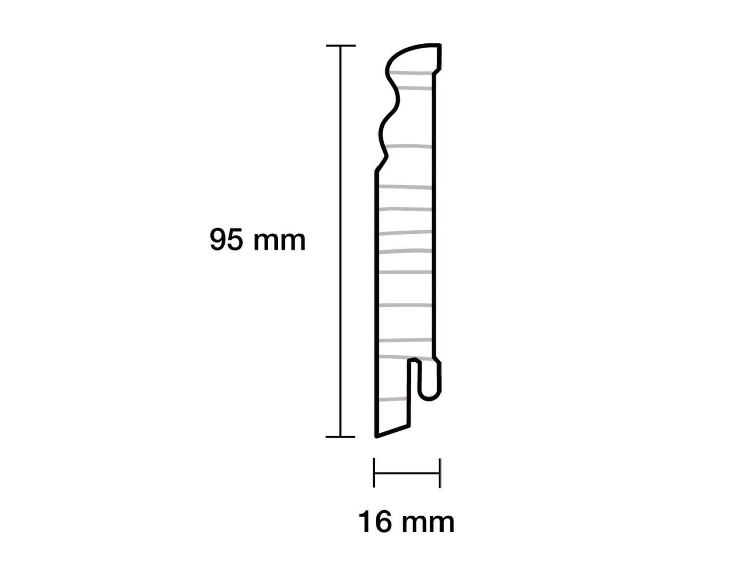 Almue Fodliste 16x95 hvid folie PETER-HOLMBERG 