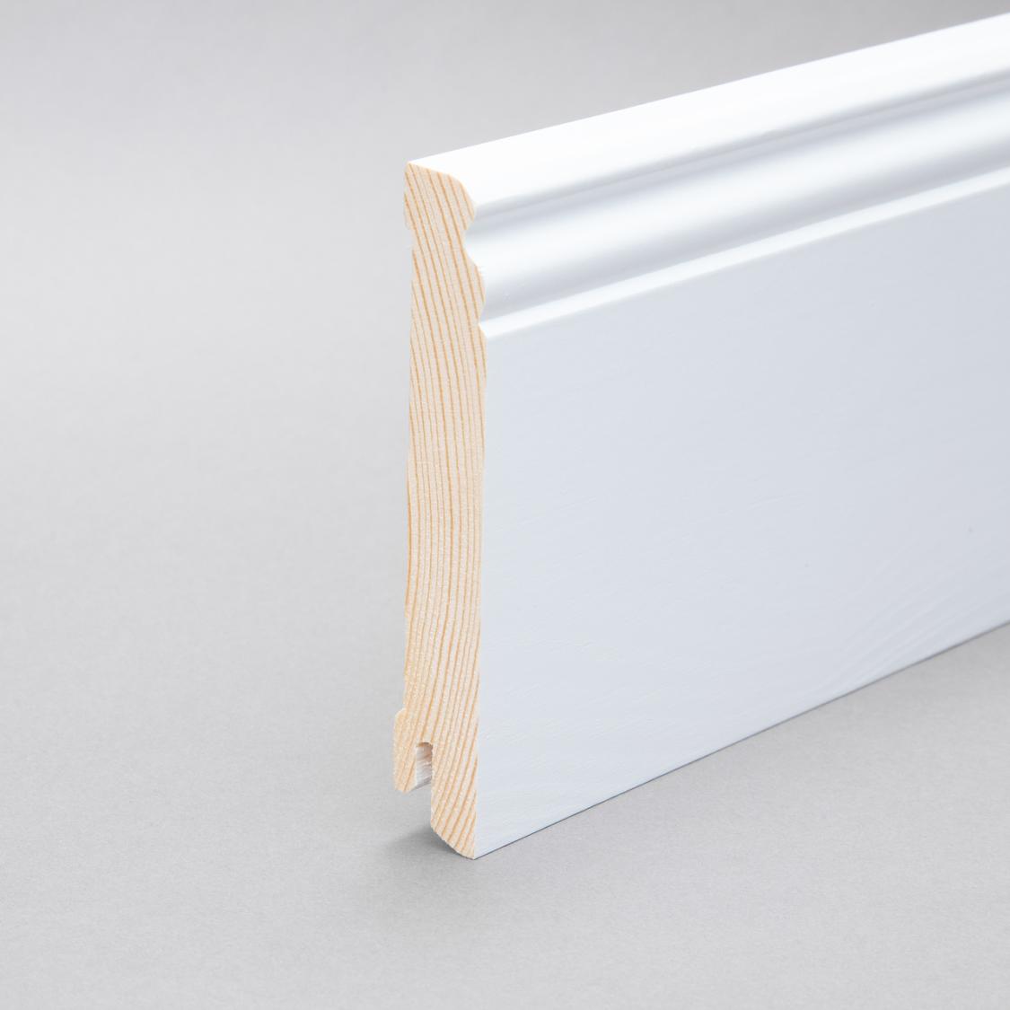 Almue Fodliste Fyr 16 x 120 mm Hvid Ral 9016 Massiv FSC PETER-HOLMBERG