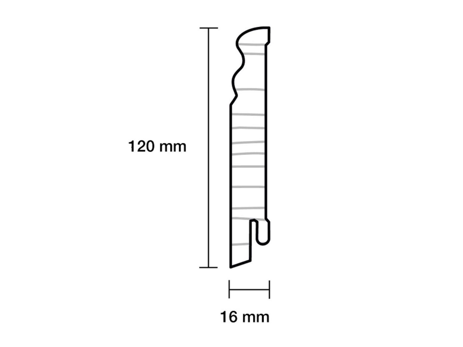 Almue Fodliste Fyr 16 x 120 mm Hvid Ral 9016 Massiv FSC PETER-HOLMBERG