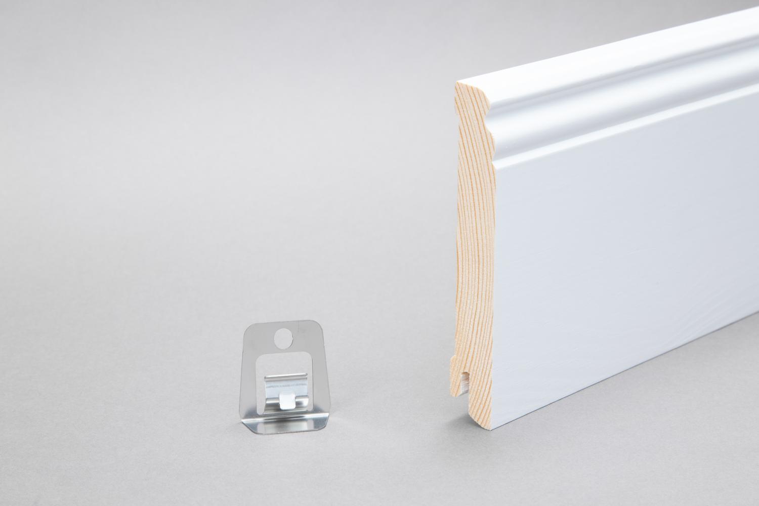 Almue Fodliste Fyr 16 x 120 mm Hvid Ral 9016 Massiv FSC PETER-HOLMBERG