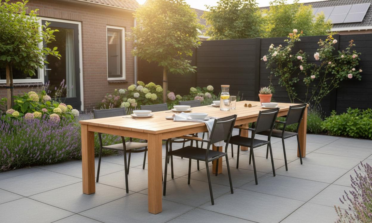 Teak Planke Havebord 300 x 100 cm – rustikt langbord i massivt teak PETER-HOLMBERG 