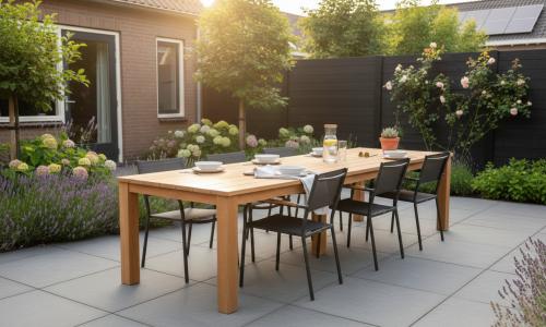 Teak Planke Havebord 300 x 100 cm – rustikt langbord i massivt teak PETER-HOLMBERG 