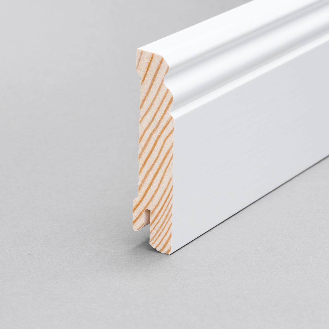 Almue Fodliste Fyr 18 x 80 mm Hvid Ral 9016 Massiv FSC PETER-HOLMBERG 