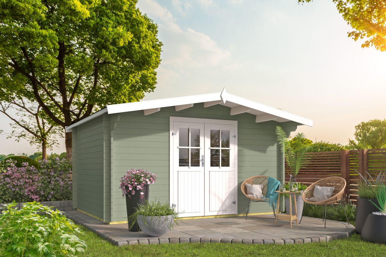 Bjælkehytte Møn 34 mm 382 x 282 cm 10,3 m2 PETER-HOLMBERG 