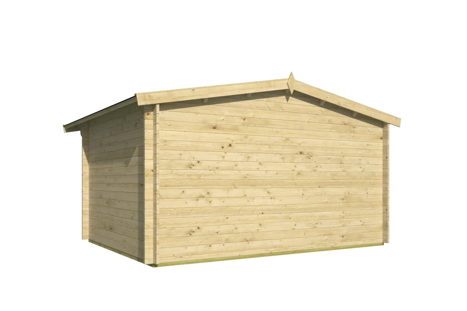 Bjælkehytte Møn 34 mm 382 x 282 cm 10,3 m2 PETER-HOLMBERG 