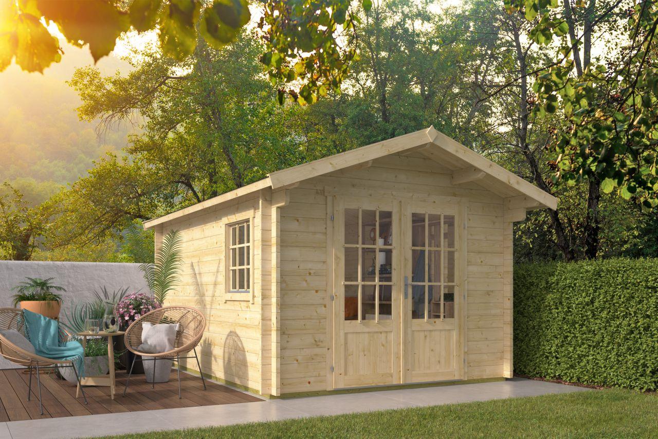 Bjælkehytte 40 mm Gran Model Peggie 280 x 380 cm PETER-HOLMBERG 